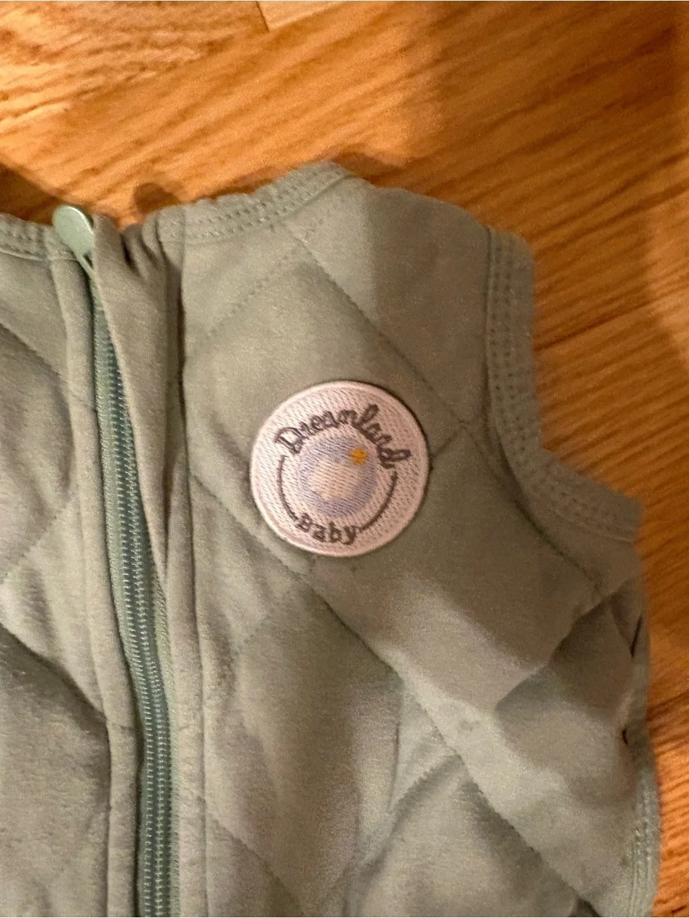 X2 Dreamer Baby Quilted Sleep Sack in Sage Green and mauve pink